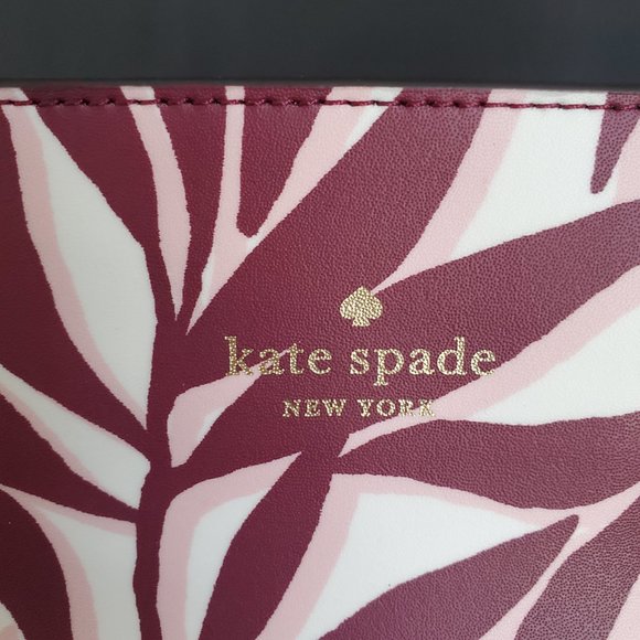 KATE SPADE Authentic Jana Foliage Tote Handbag Smooth Leather Travel Resortwear - Picture 4 of 11